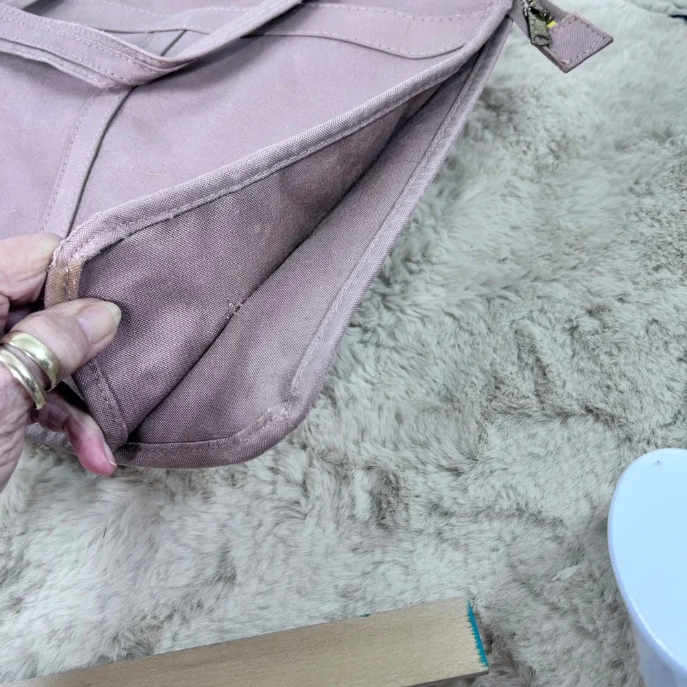 Super Spacers Tote Bag Mauve Purple Top Handle Gold Accents Travel‎ Purse